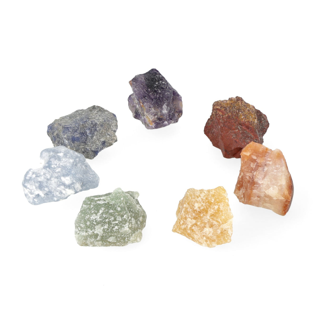 7 Chakra Stones in a Cotton Bag