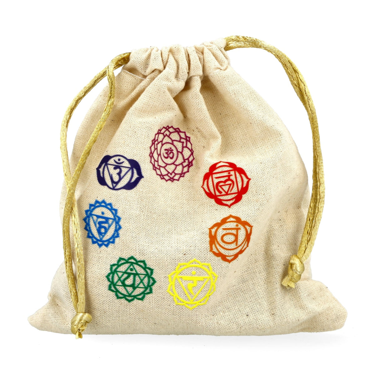 7 Chakra Stones in a Cotton Bag