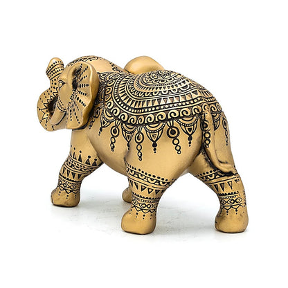 Gold elephant ornament side detail