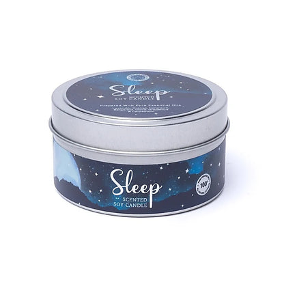 Sleep soy candle tin lit
