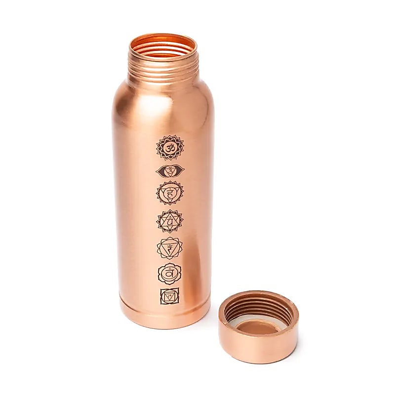 Copper Water Bottle – 7 Chakras, Laser Engraved (500ml)