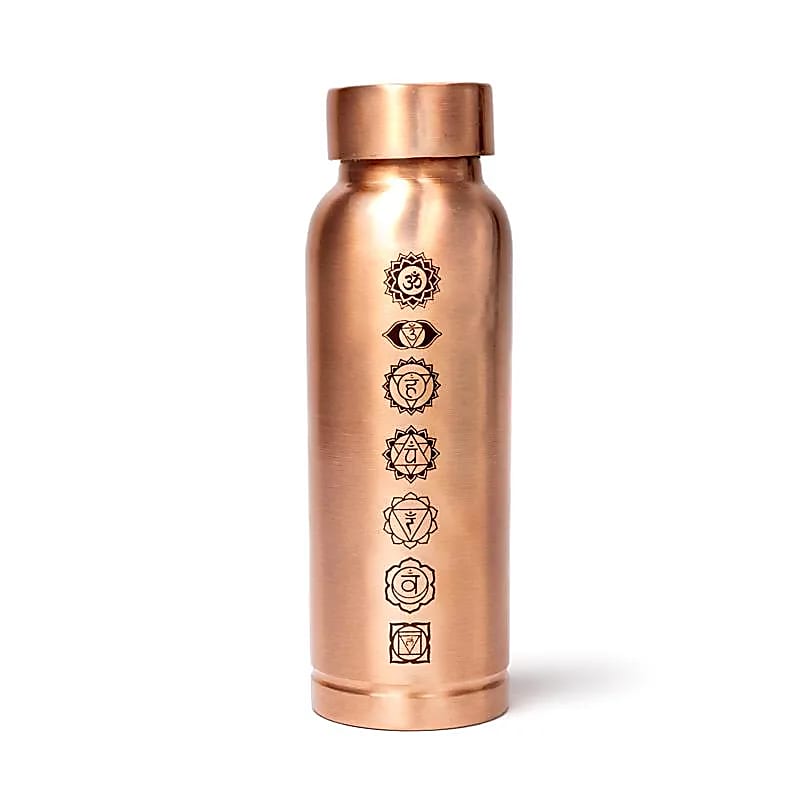 Copper Water Bottle – 7 Chakras, Laser Engraved (500ml)
