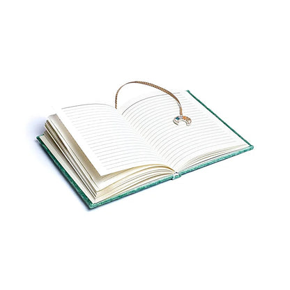 Velvet Notebook – Mint with Moon Phases (A5)